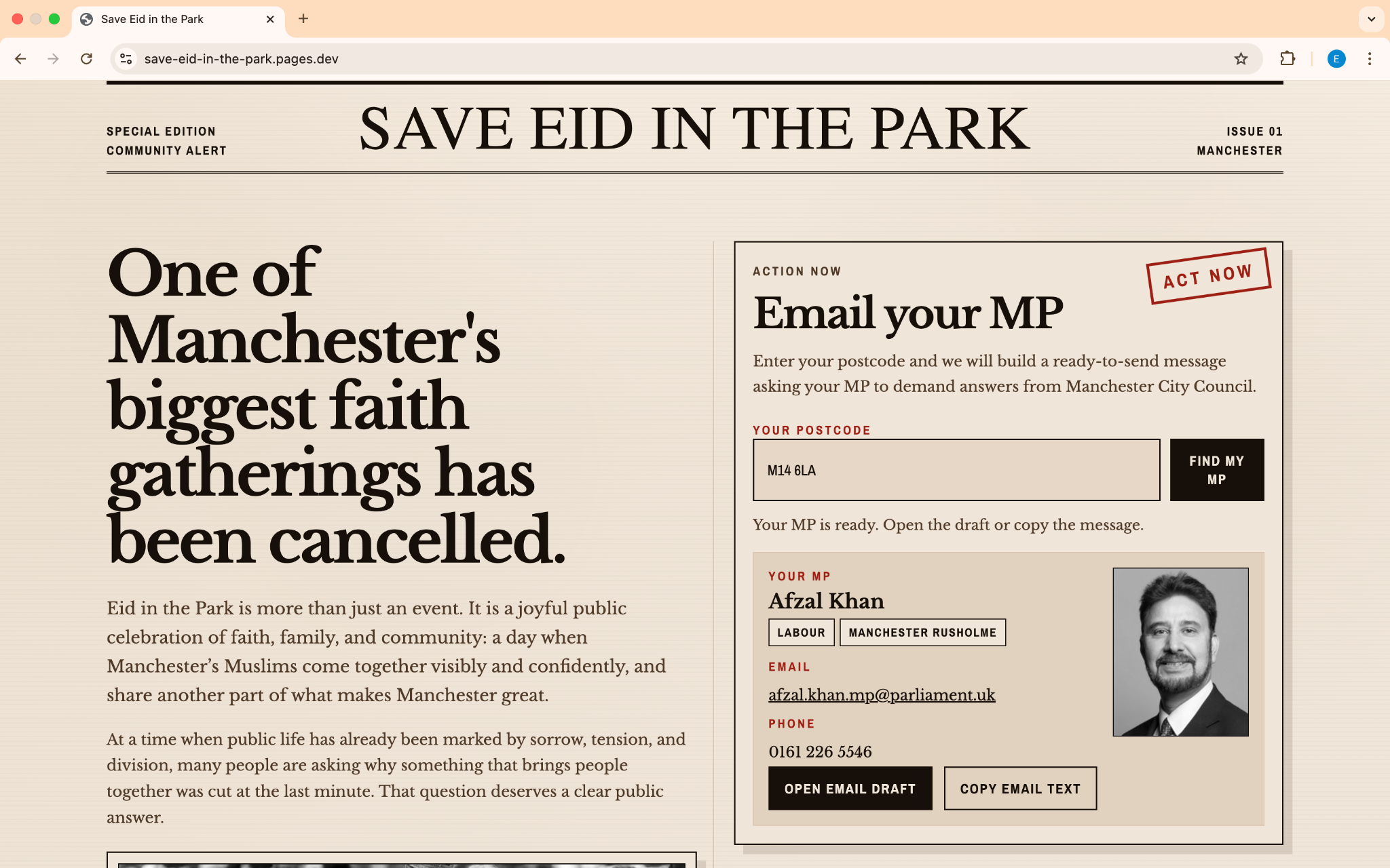 Save Eid in the Park mockup preview